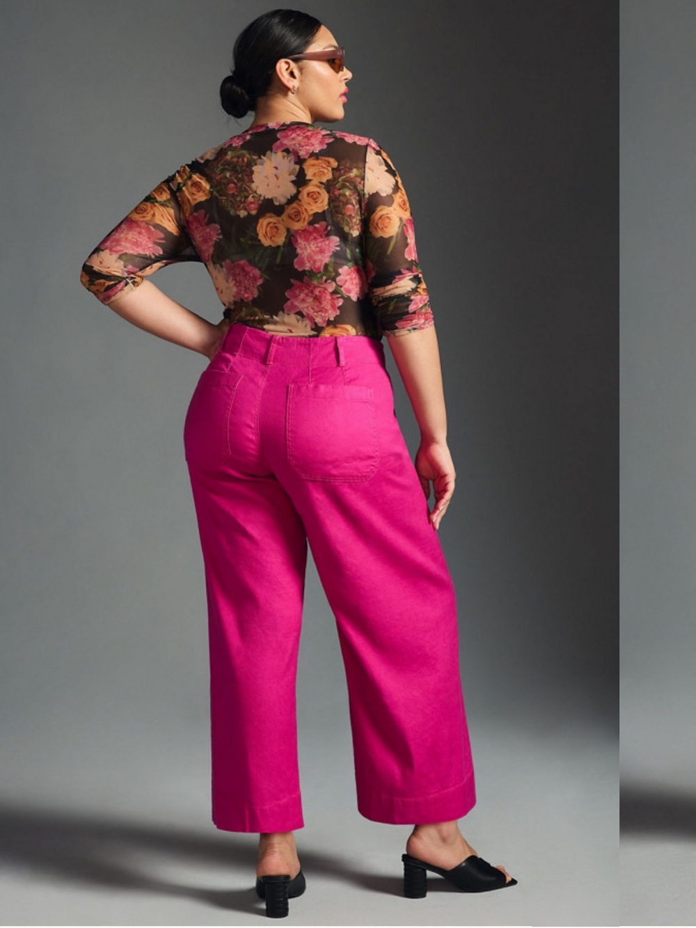 ANTHROPOLOGIE MAEVE The Colette Linen Cropped Pants in Pink size 16 Plus - Picture 2 of 13